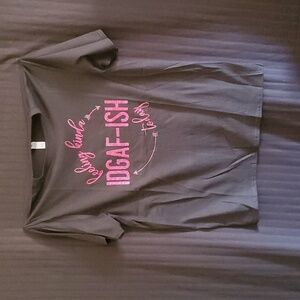 Idgaf ISH Glitter T Shirt Size L